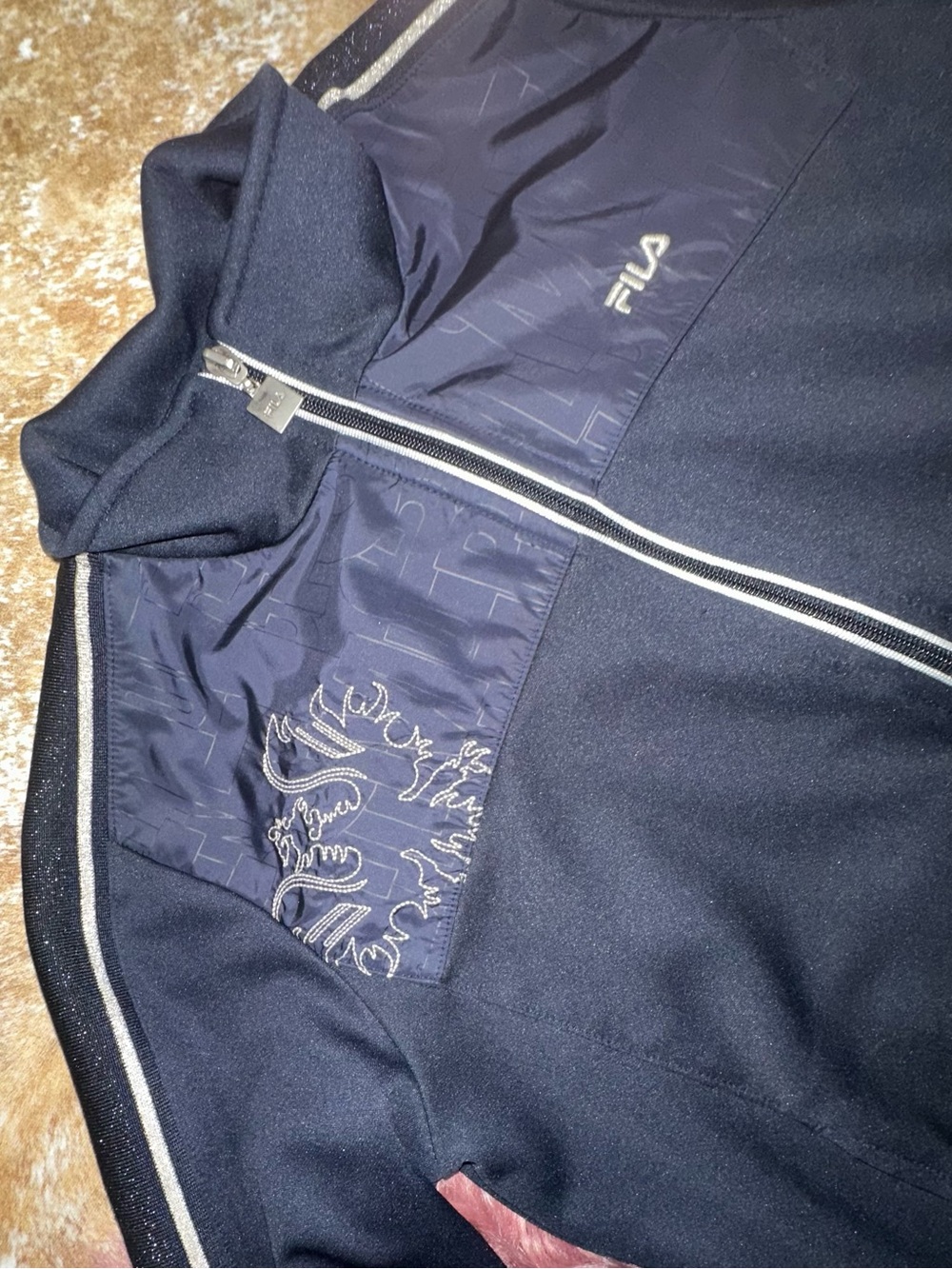FILA Plug-In Racing Navy Zip-Front Track Jacket - Women's - Picture 5 of 9
